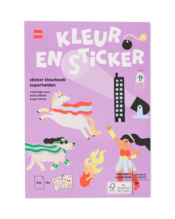 livre de coloriage A5 avec autocollants de super-h&eacute;ros - 15900462 - HEMA