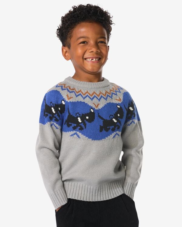 pull enfant Takkie grosse maille gris foncé gris foncé - 30707613DARKGREY - HEMA