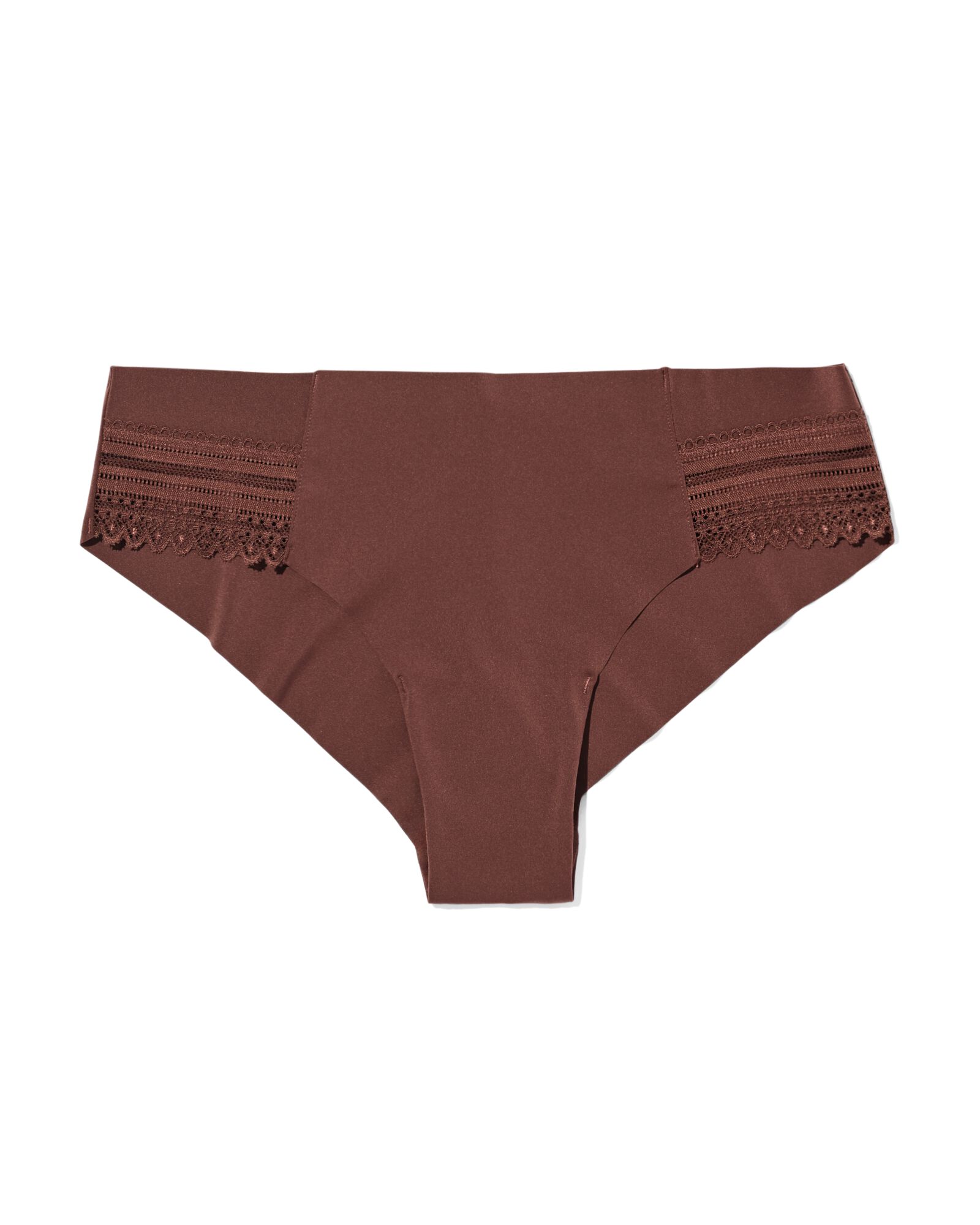 dames brazilian micro met kant donkerbruin - 19670045DARKBROWN - HEMA