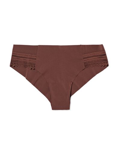dames brazilian micro met kant donkerbruin - 19670045DARKBROWN - HEMA