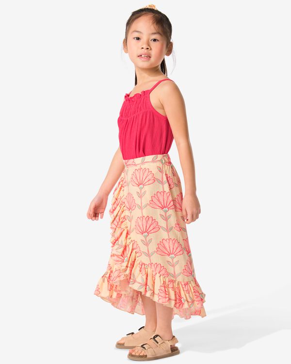 jupe enfant fleurs avec lin rose rose - 30852753PINK - HEMA