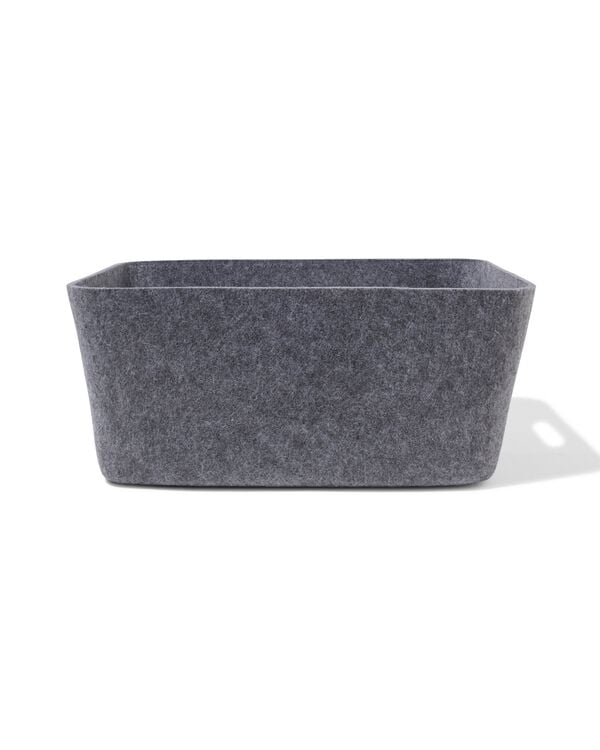 Aufbewahrungskorb 36 &times; 27 &times; 16 cm, L Filz, Grau - 39800089 - HEMA