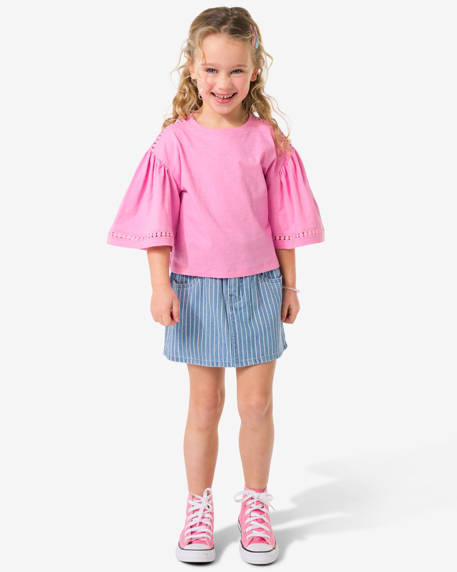 jupe enfant rayures bleu clair bleu clair - 30850079LIGHTBLUE - HEMA