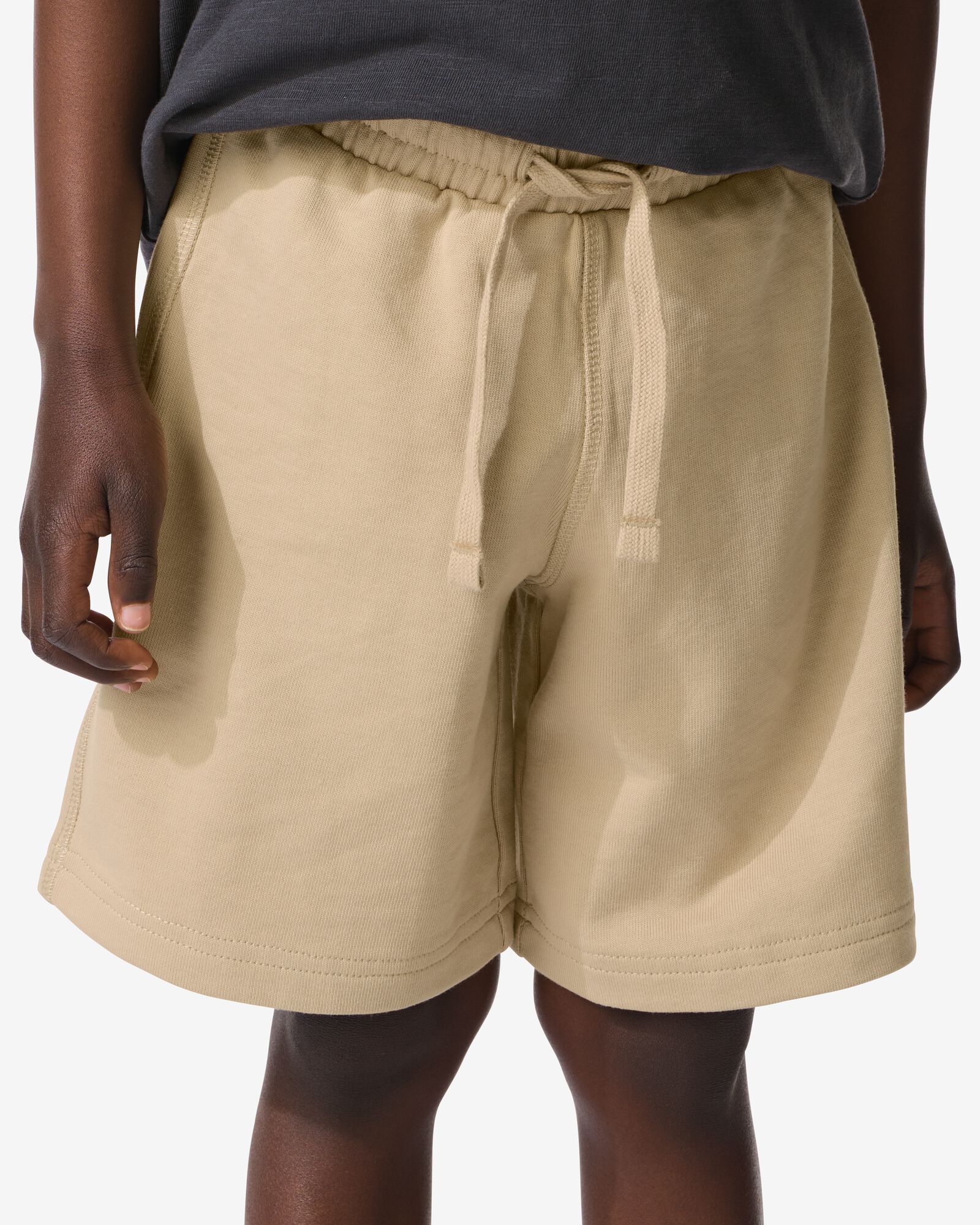 kindershort regular fit sweatstof - 2 stuks beige beige - 30714603BEIGE - HEMA