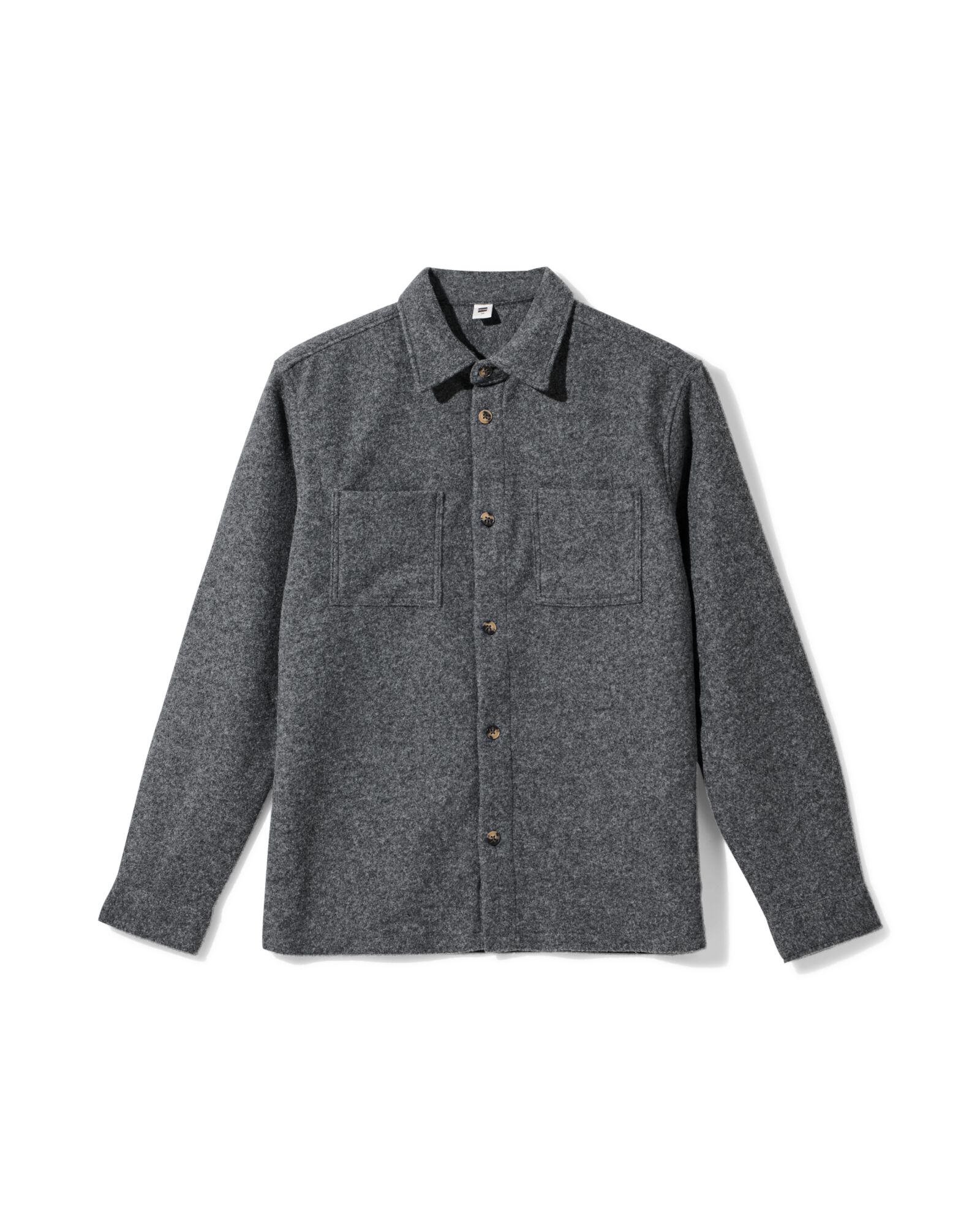 herenovershirt Sean grijsmelange - 2170930GREYMELANGE - HEMA