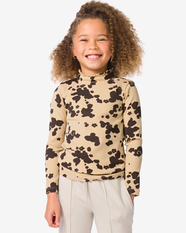 kinder T-shirt rib dieren bruin bruin - 30828319BROWN - HEMA