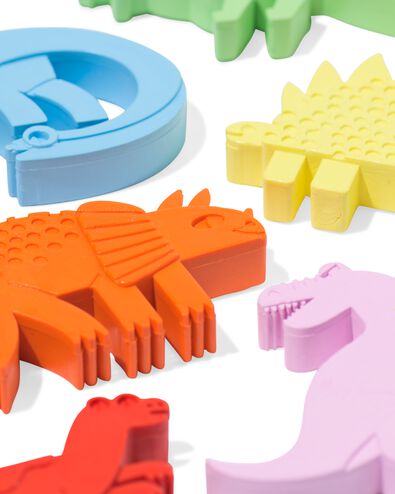 crayons de cire en forme de dino - lot de 6 - 15900234 - HEMA