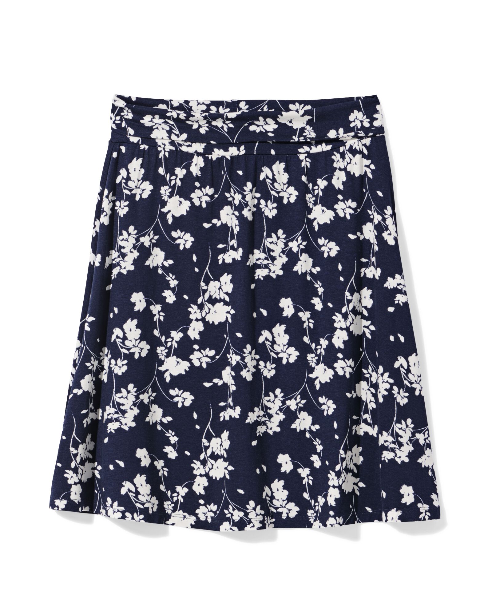 damesrok regular fit jersey bloemen donkerblauw donkerblauw - 36304180DARKBLUE - HEMA
