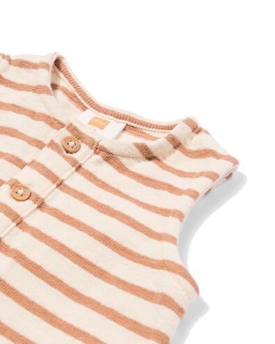 Newborn-Jumpsuit zum Mitwachsen, Jersey, gestreift braun braun - 33454820BROWN - HEMA