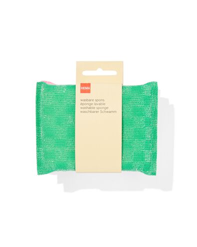 3 &eacute;ponges lavables vert/rose/bleu 9x12x2 - 20540054 - HEMA