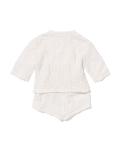 newborn kledingset mousseline gebroken wit gebroken wit - 33455320OFFWHITE - HEMA