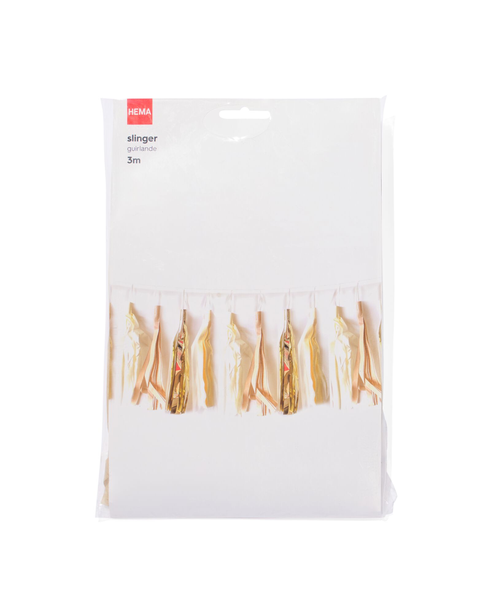 Girlande mit Quasten, Wei&szlig;-Gold, 3&nbsp;m - 14250262 - HEMA