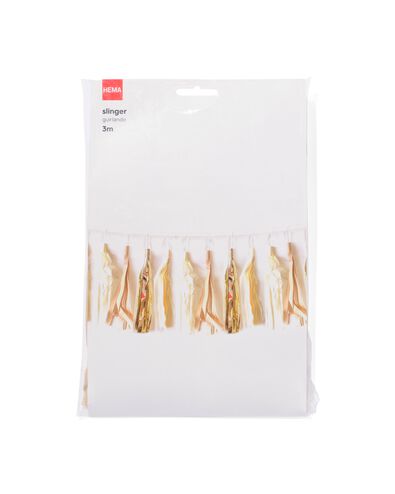 Girlande mit Quasten, Wei&szlig;-Gold, 3&nbsp;m - 14250262 - HEMA