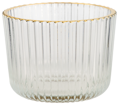 Teelichthalter, Glas mit Rillen, Ø 8,5 x 6,5 cm - 13322118 - HEMA