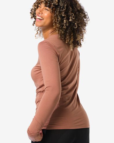 T-shirt temptech femme longues manches marron moyen marron moyen - 19670671MIDBROWN - HEMA