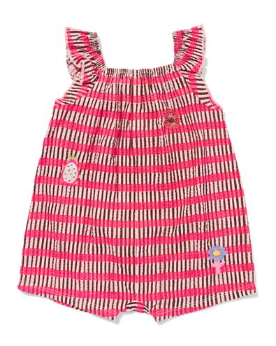 babyplaysuit seersucker strepen roze roze - 33077970PINK - HEMA