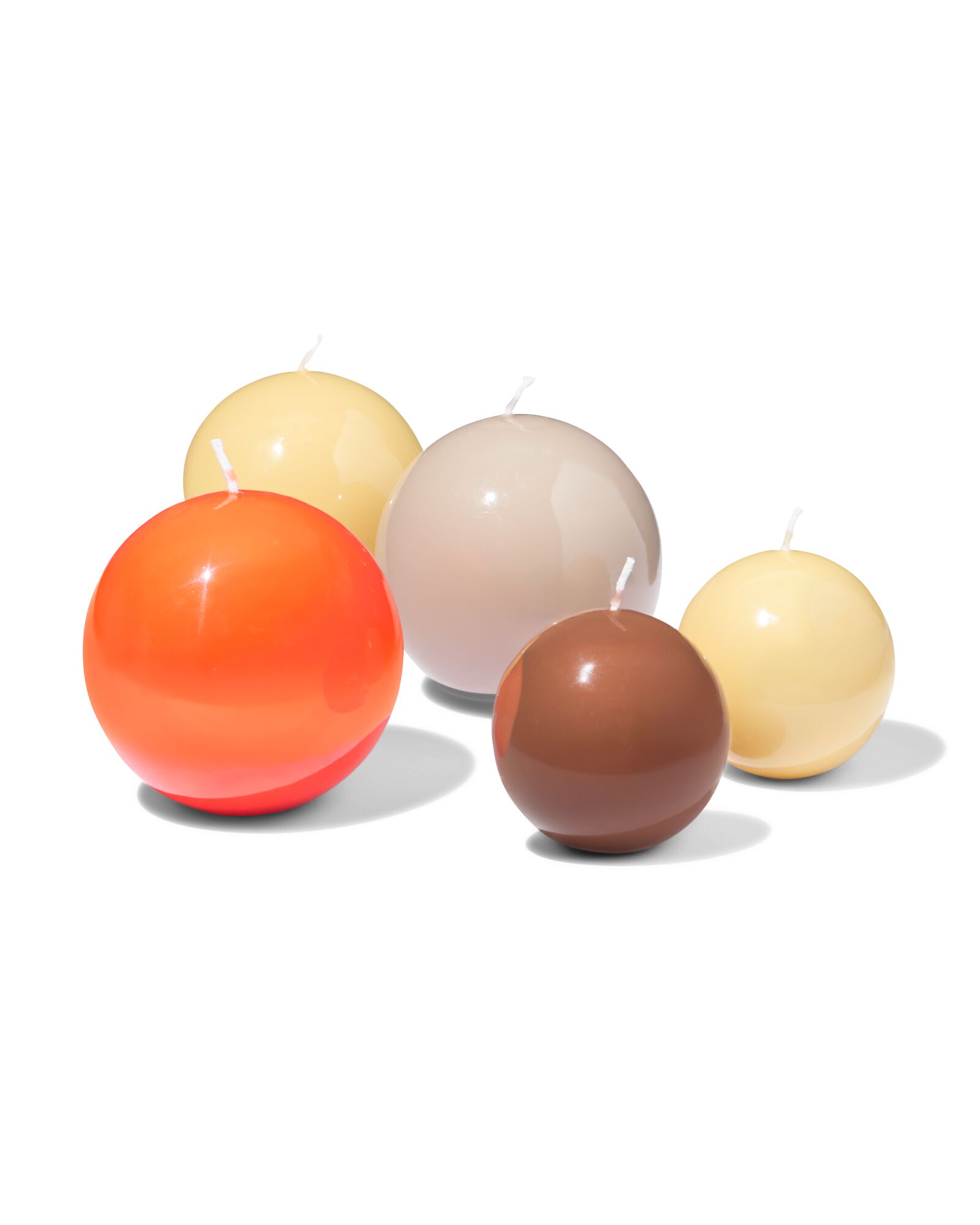 bougie sph&eacute;rique ⌀10cm lisse orange - 13504221 - HEMA