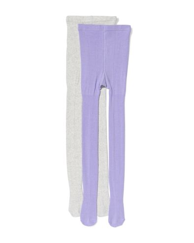 Kinder-Strumpfhosen gerippt &ndash; 2 St&uuml;ck lavendel - 4310610LAVENDER - HEMA