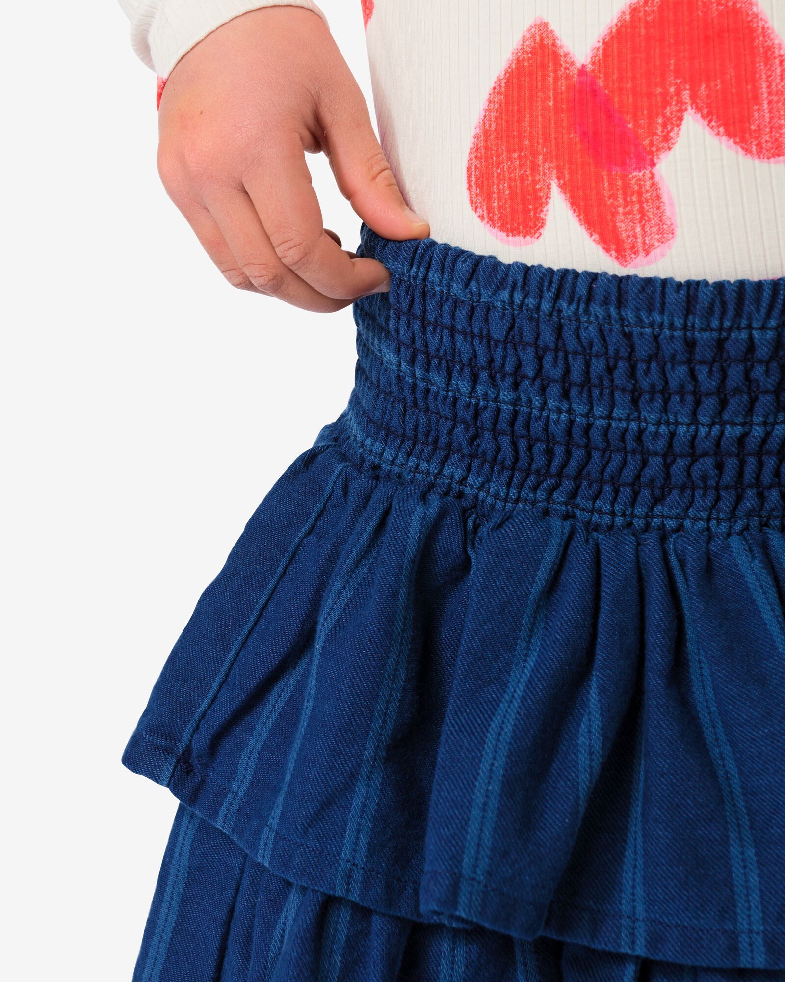 kinderrok denim strepen donkerblauw - 30815415DARKBLUE - HEMA