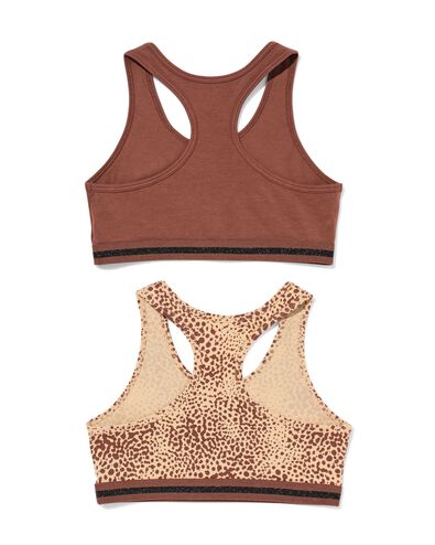 kinder crop tops luipaard - 2 stuks bruin bruin - 19301660BROWN - HEMA