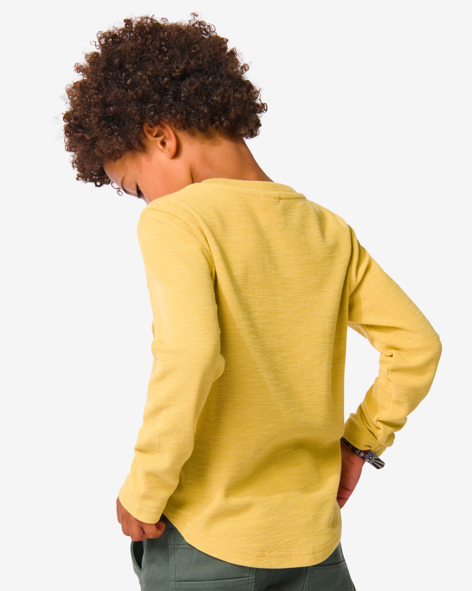 Kinder-Sweatshirt, Waffelstruktur gelb - HEMA
