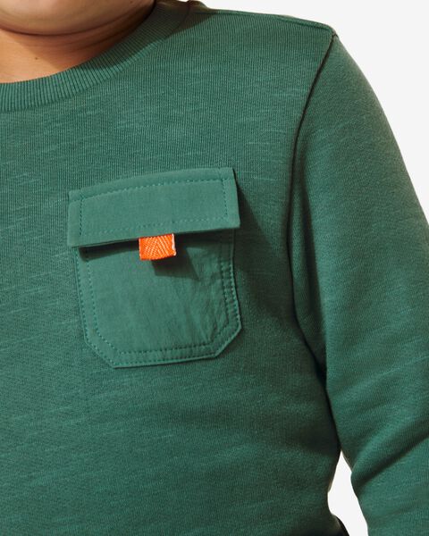 sweat-shirt enfant avec poche de poitrine vert 86/92 - 30757651 - HEMA