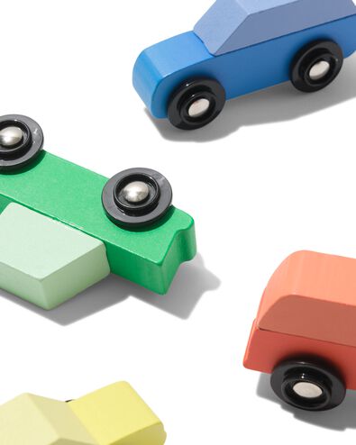 uitdeelauto's hout - 4 stuks - 14250407 - HEMA