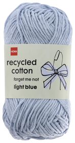 fil à tricoter et à crocheter en coton recyclé 85m bleu clair bleu clair - 1000028223 - HEMA