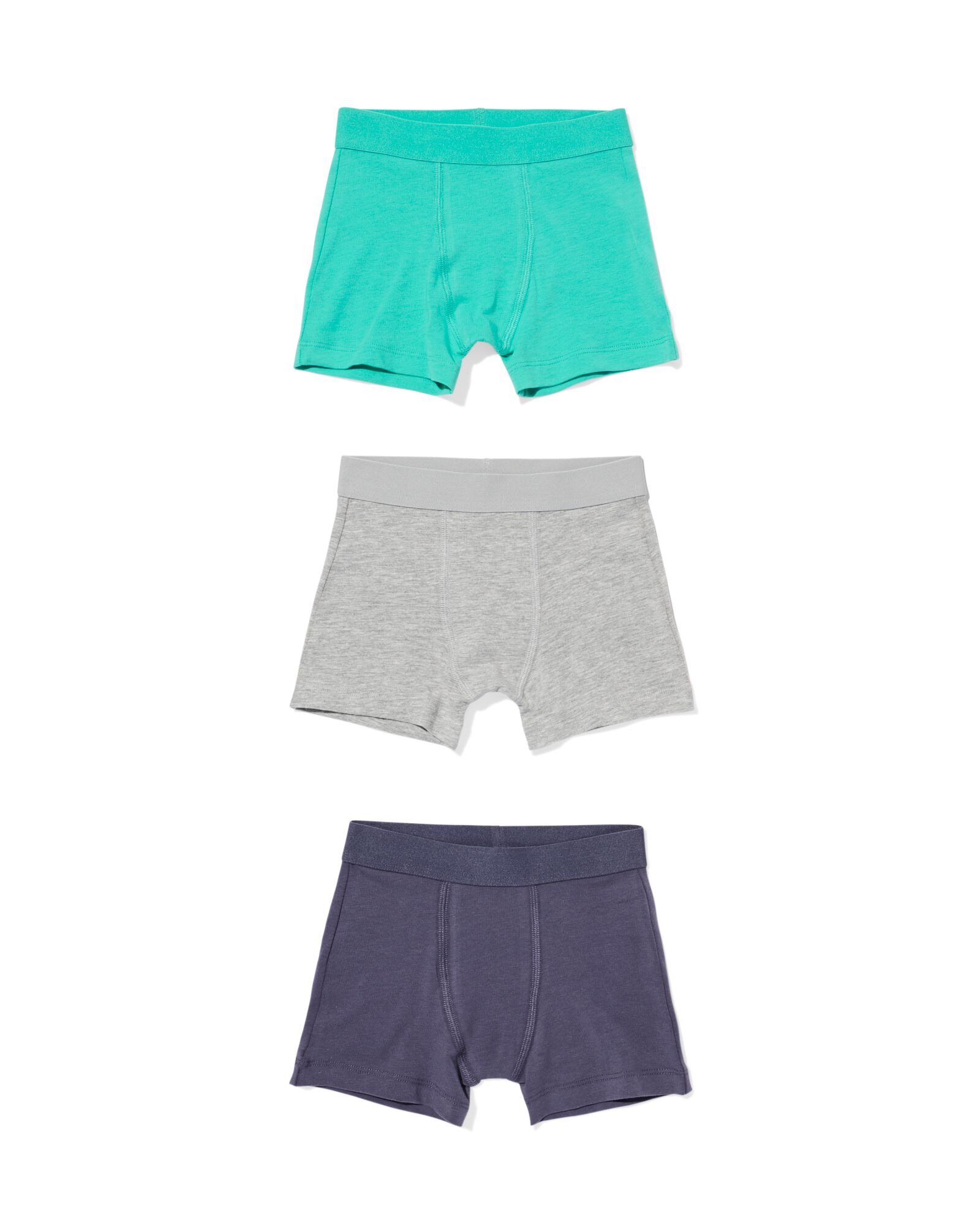 kinderboxers effen - 3 stuks groen groen - 19203740GREEN - HEMA