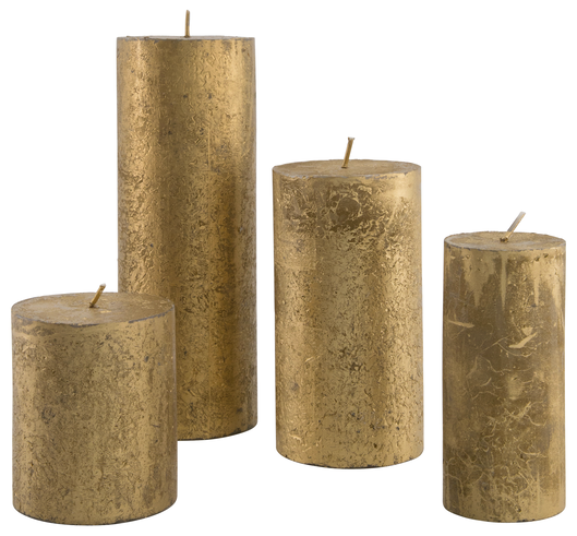 bougies rustiques doré doré - 1000015405 - HEMA