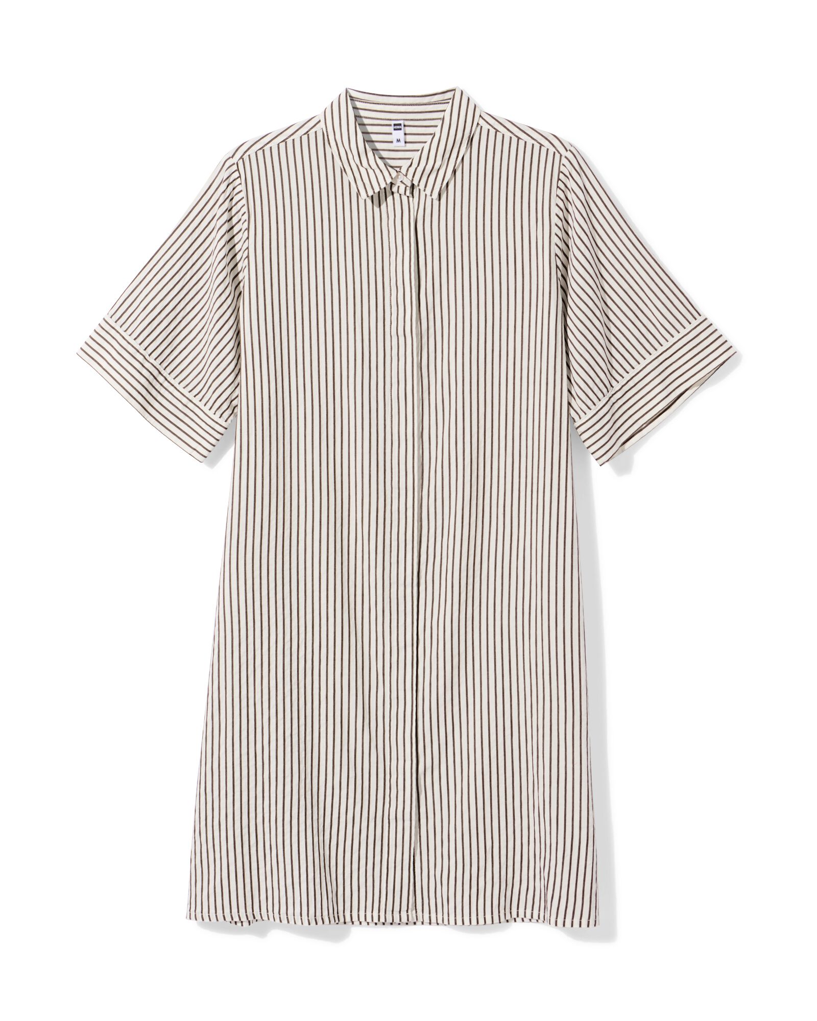 Weites Blusenkleid Sally Seersucker gestreift wei&szlig; wei&szlig; - 36208780WHITE - HEMA