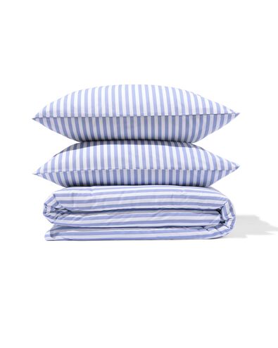 housse de couette 240 x 200/220 cm en coton doux, rayures lavande  - 5760130 - HEMA