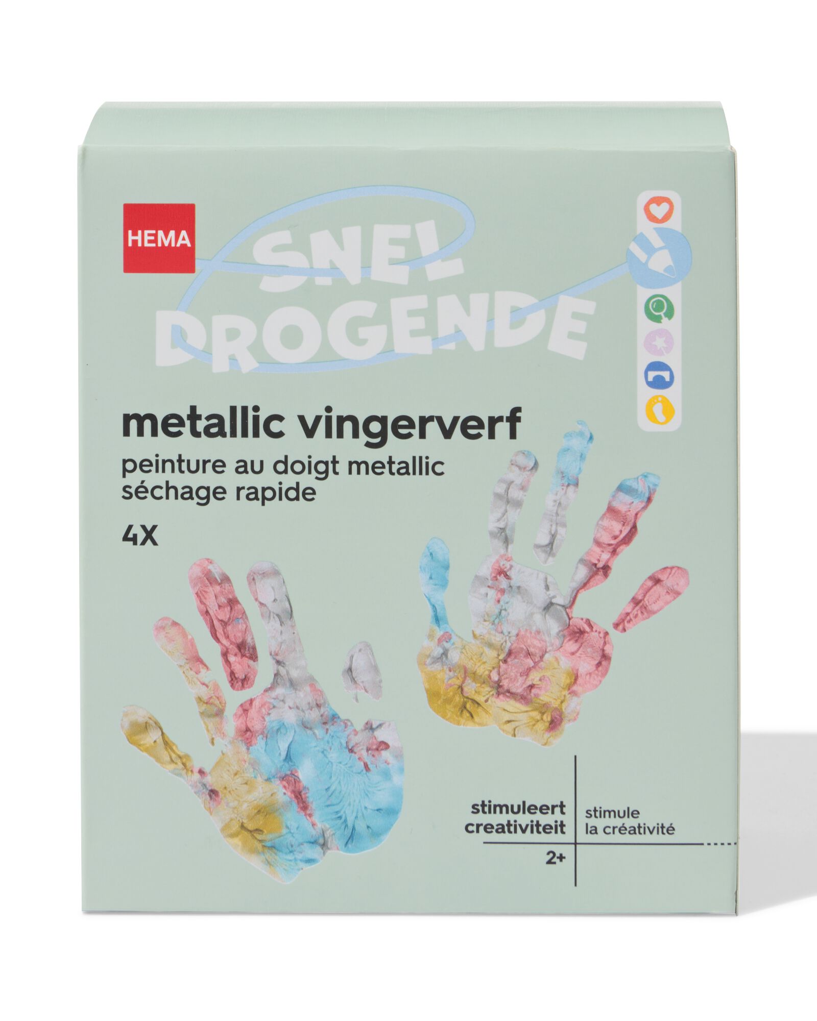 vingerverf glitter - 4 stuks - 15900157 - HEMA