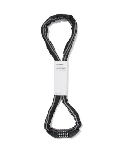 cha&icirc;ne antivol avec cadenas &agrave; chiffres 120cm &Oslash;6mm noir - 41151004 - HEMA