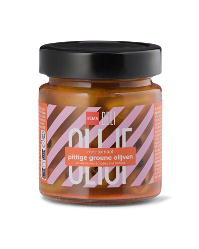 olives vertes &agrave; la sauce tomate &eacute;pic&eacute;e 200 g - 10720001 - HEMA