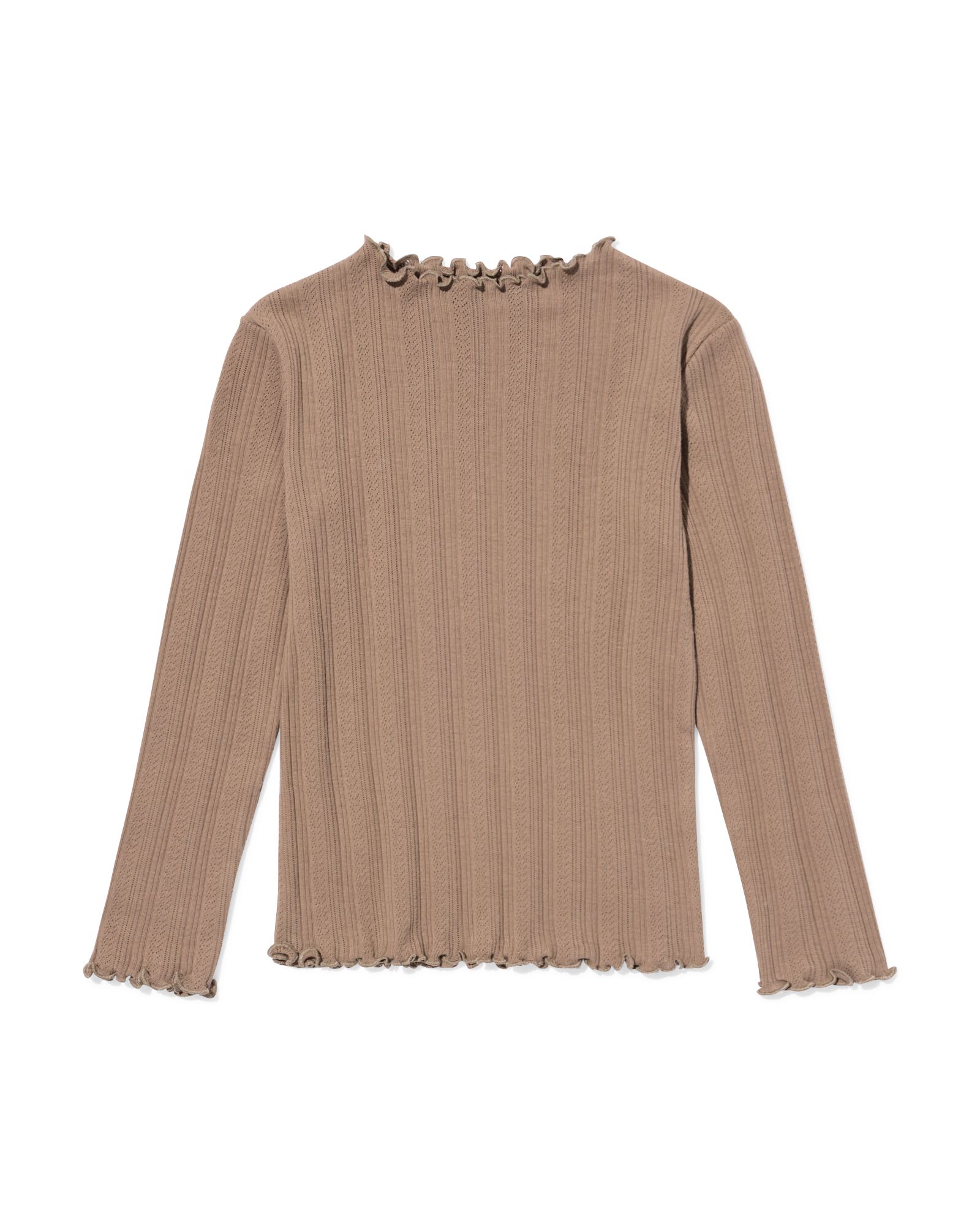 kinder T-shirt fijngebreid beige beige - 30841254BEIGE - HEMA