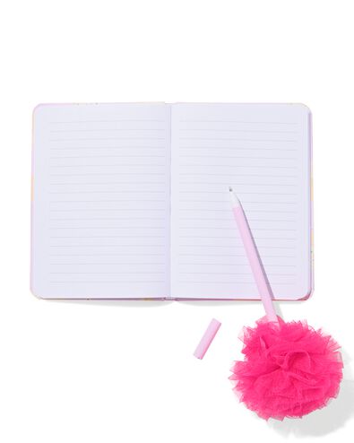 set cadeau carnet 18 x 12,6 cm stylo pompon - 14450136 - HEMA