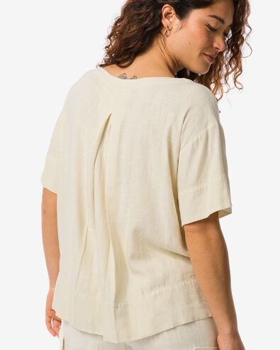 Damen-Shirt Riley, mit Leinenanteil eierschalenfarben M - 36269557 - HEMA