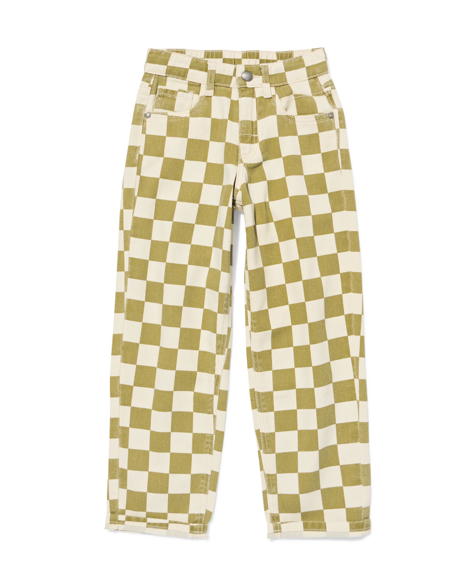 kinderbroek regular fit blokken groen groen - 30709503GREEN - HEMA