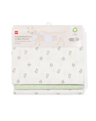 3er-Pack Mullwindeln, 60 x 60 cm, Struktur, Enten - 33302430 - HEMA