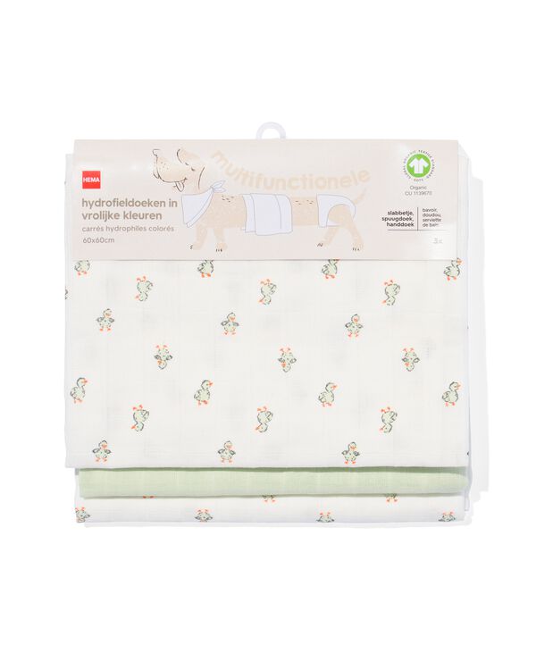 3 linges hydrophiles 60x60 relief canard - 33302430 - HEMA