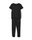 pyjama femme en coton noir XL - 23400304 - HEMA