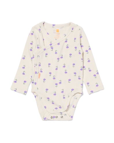 body &eacute;volutif pour nouveau-n&eacute; bambou c&ocirc;tel&eacute; fleurs blanc cass&eacute; - 33413720OFFWHITE - HEMA