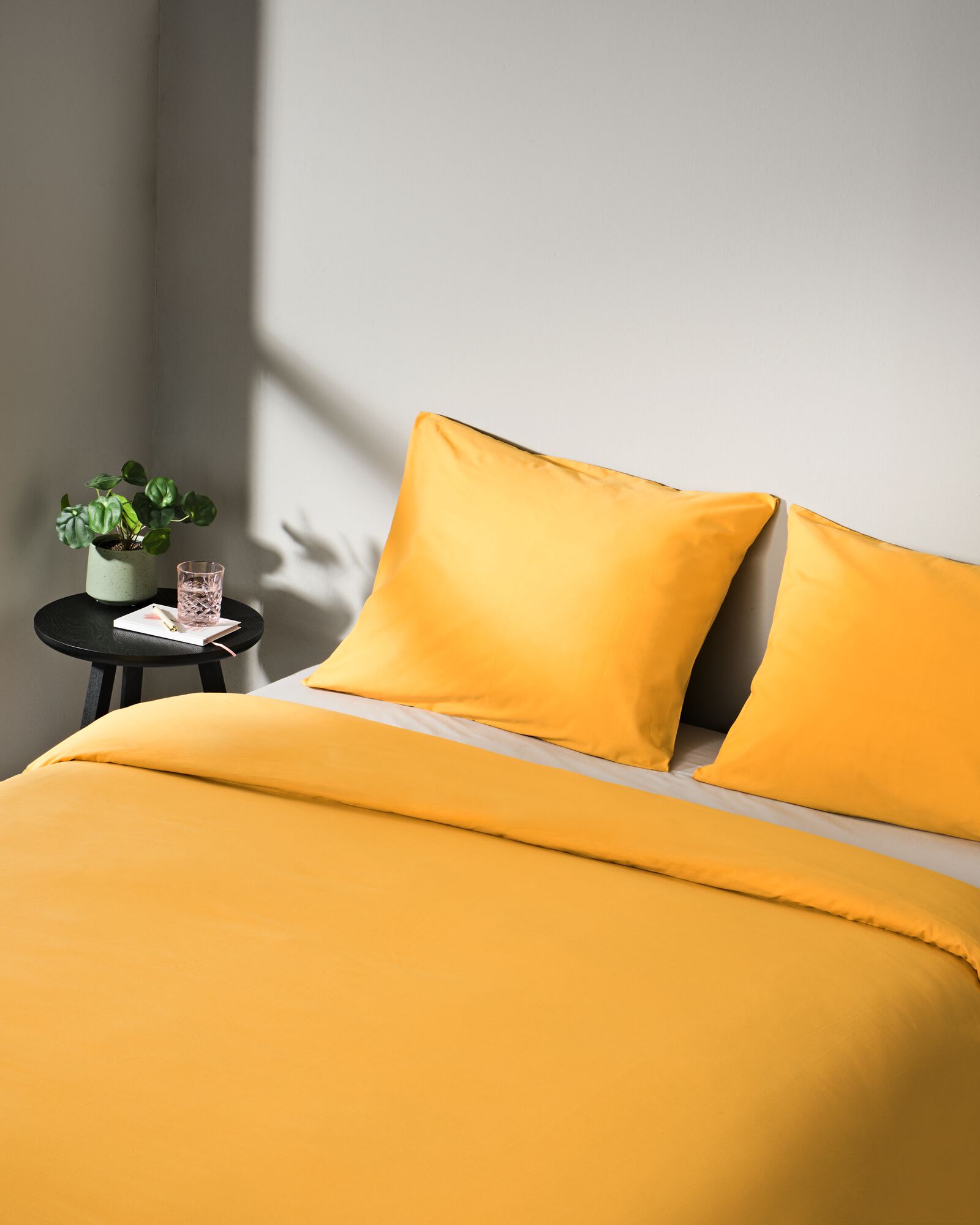 housse de couette 240x200/220 cm coton doux jaune - 5750066 - HEMA