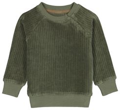 Baby-Sweatshirt, gerippt, Velours grün grün - 1000029153 - HEMA