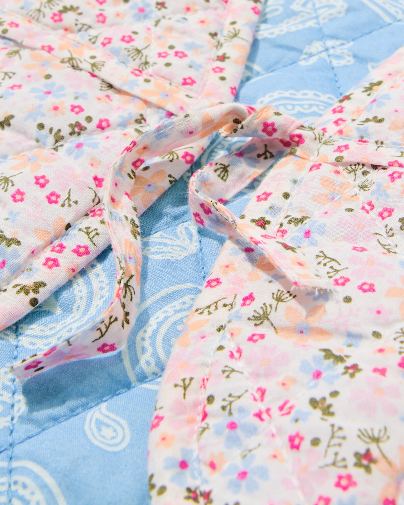 omkeerbare babygilet bloemen  blauw blauw - 33063770BLUE - HEMA