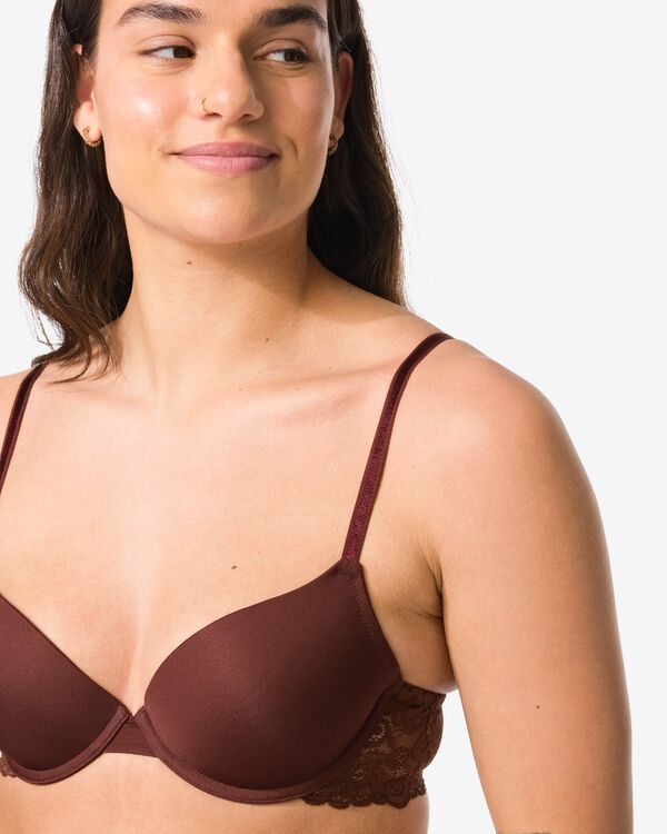 push-up bh met beugel donkerbruin - 21801120DARKBROWN - HEMA