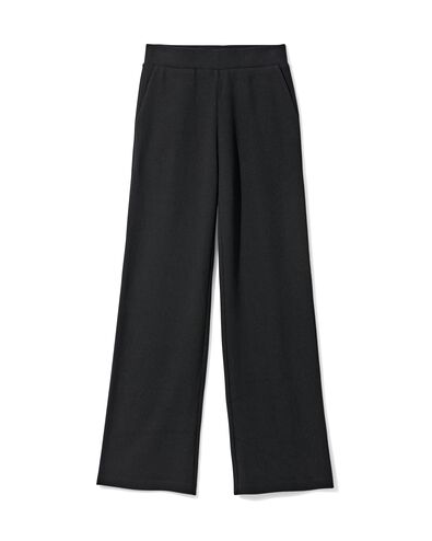 damesbroek Kacey met structuur zwart zwart - 36288055BLACK - HEMA