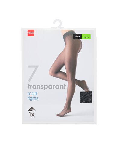 panty transparant 7 denier zwart - 4090028 - HEMA