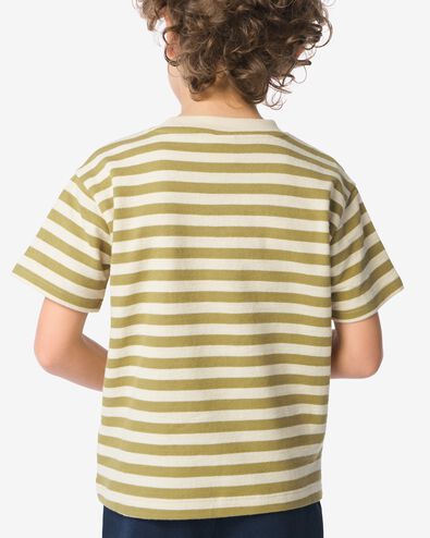 kinder T-shirt strepen olijf olijf - 30713403OLIVE - HEMA